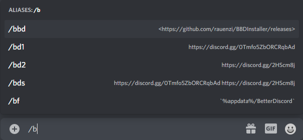 ChatAliases - BetterDiscord